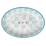 Seifenschale Blau-Creme oval Seifenschale Blau-Creme oval